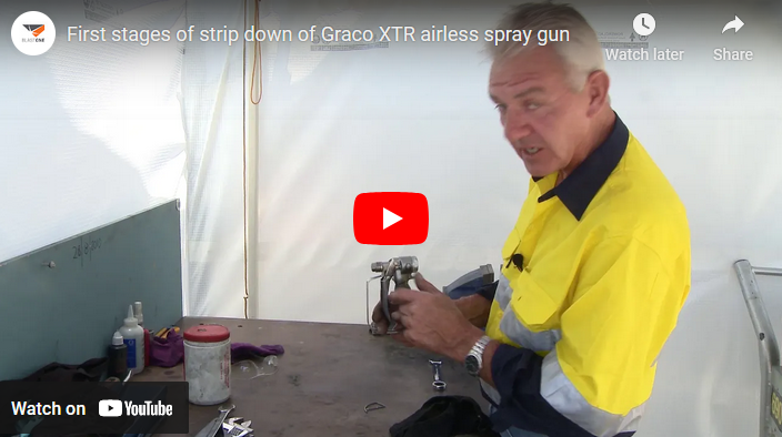 First Stages Of Strip Down Of Graco Xtr Airless Spray Gun Blast